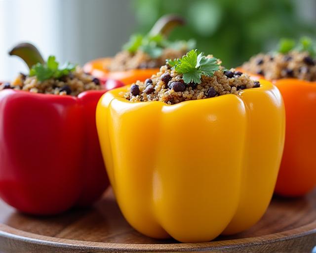 Quinoa & Black Bean Stuffed Peppers